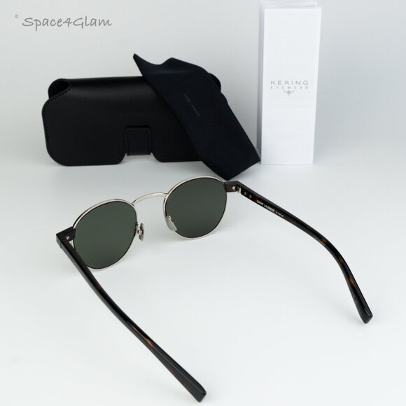 BRAND NEW Saint Laurent SL707 001 Silver Havana Grey Oval Unisex Sunglasses - Picture 8 of 10